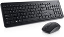 Combo Teclado e Mouse Dell KM3322W Sem Fio, Layout ABNT2 Português (Brasil), Receptor USB 2,4 GHz, Mouse Óptico 1.000 DPI com 3 Botões, Teclas Multimídia, Compatível com PC e Mac, Preto