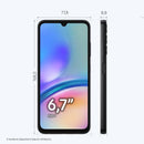 Smartphone Samsung Galaxy A05s 6,7 Tela Infinita 128GB + 6GB RAM Tela Infinita de 6.7" 50MP + 2MP + 2MP, Processador Octa-Core, Bateria de longa duração - Preto
