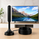 Antena TV Digital Amplificada Interna e Externa HDTV UHF VHF, Base Magnética com Super Ímã, Cabo de Longo Alcance, Compatível com TV Digital Full HD e 4K