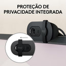 Webcam Full HD Logitech Brio 100 com Microfone Integrado, Proteção de Privacidade, Correção Automática de Luz e Conexão USB-A - Grafite