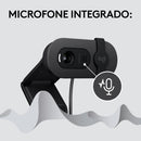 Webcam Full HD Logitech Brio 100 com Microfone Integrado, Proteção de Privacidade, Correção Automática de Luz e Conexão USB-A - Grafite