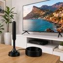 Antena TV Digital Amplificada Interna e Externa HDTV UHF VHF, Base Magnética com Super Ímã, Cabo de Longo Alcance, Compatível com TV Digital Full HD e 4K