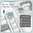 ATTACK SHARK x AJAZZ Teclado mecânico para jogos com fio, com vedação e controle de botão CNC, layout ANSI 75%, espuma de absorção de som 5, hot-swappable, retroiluminação branca (Branco e Cinza)