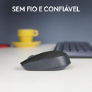 Mouse sem fio Logitech M170 com Design Ambidestro Compacto, Conexão USB e Pilha Inclusa - Preto